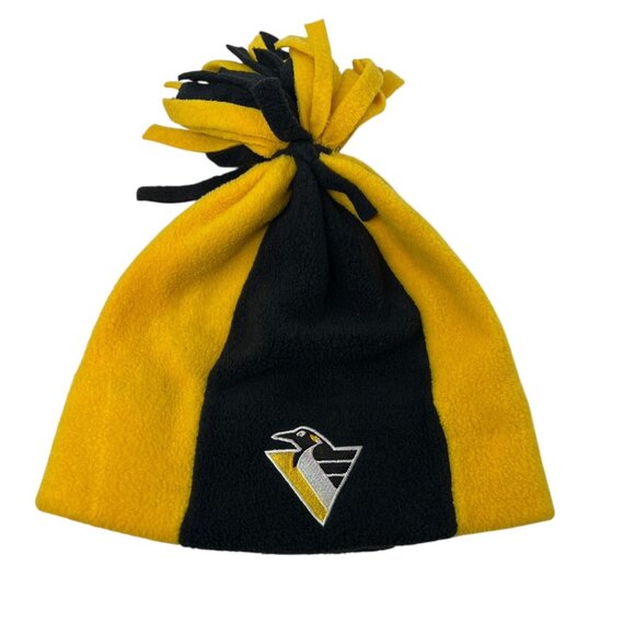 Pittsburgh Penguins Vintage Beanie Hat Ski Cap 90's Retro Drew Pearson Fringe - Picture 1 of 5
